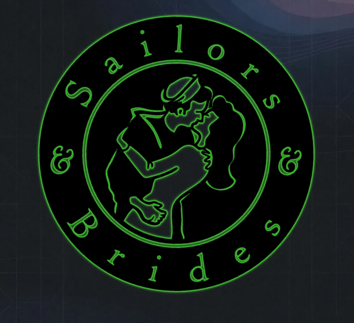 AI-generated sign design showing Sailors & Brides circular logo