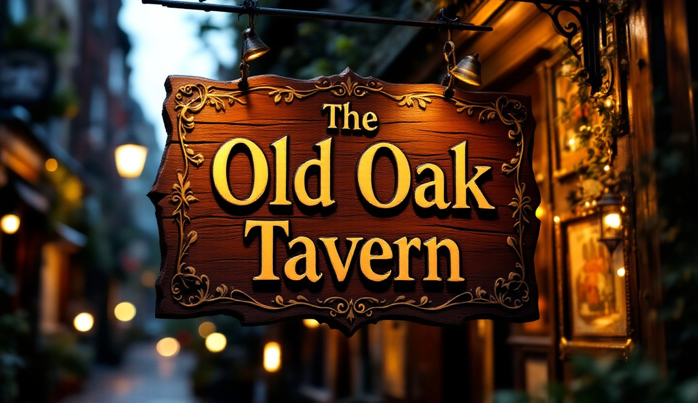 Wood sign for Bar