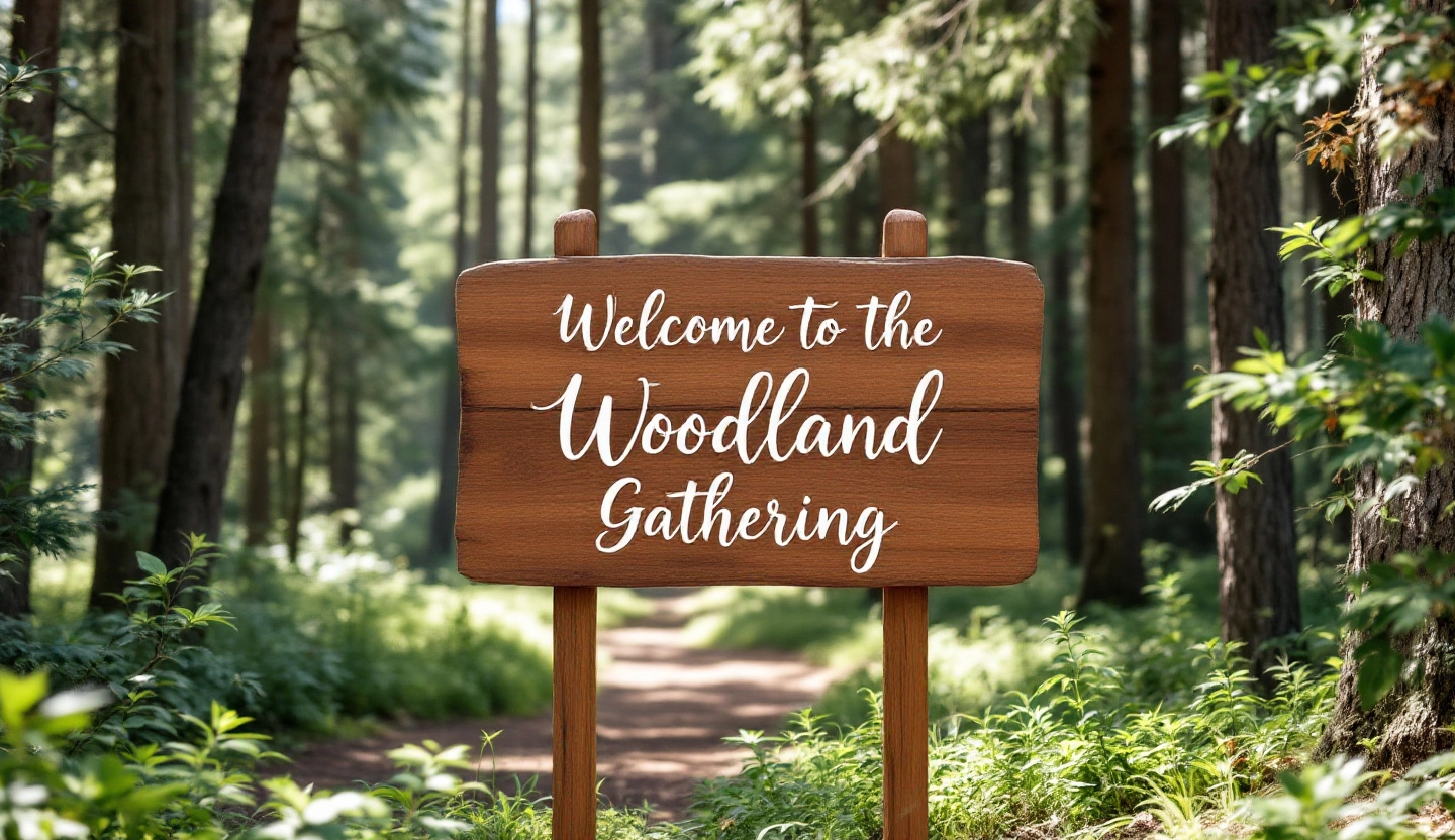 Wood sign for Event
