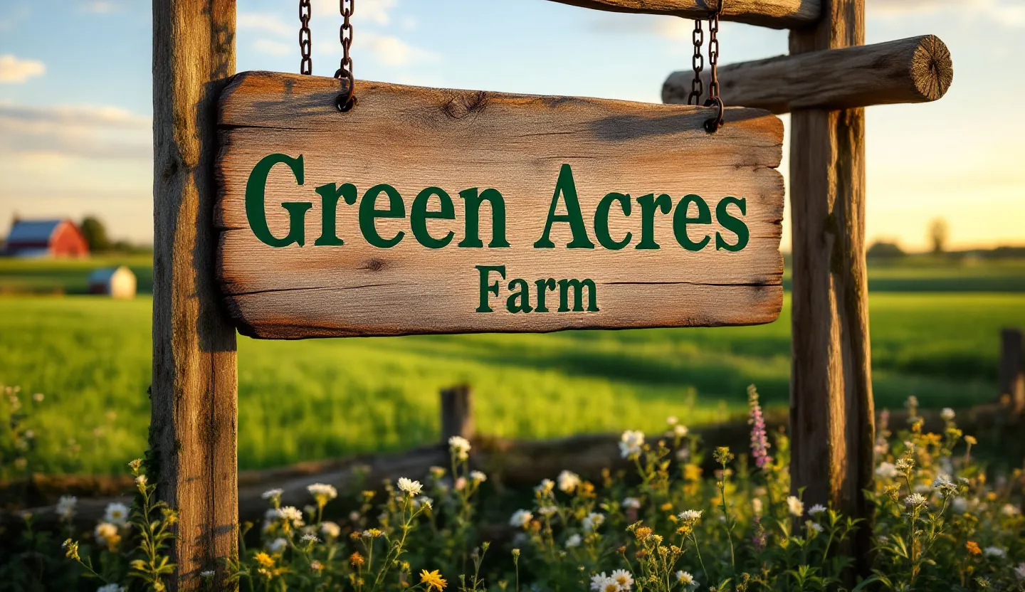 Wood sign for farm signs