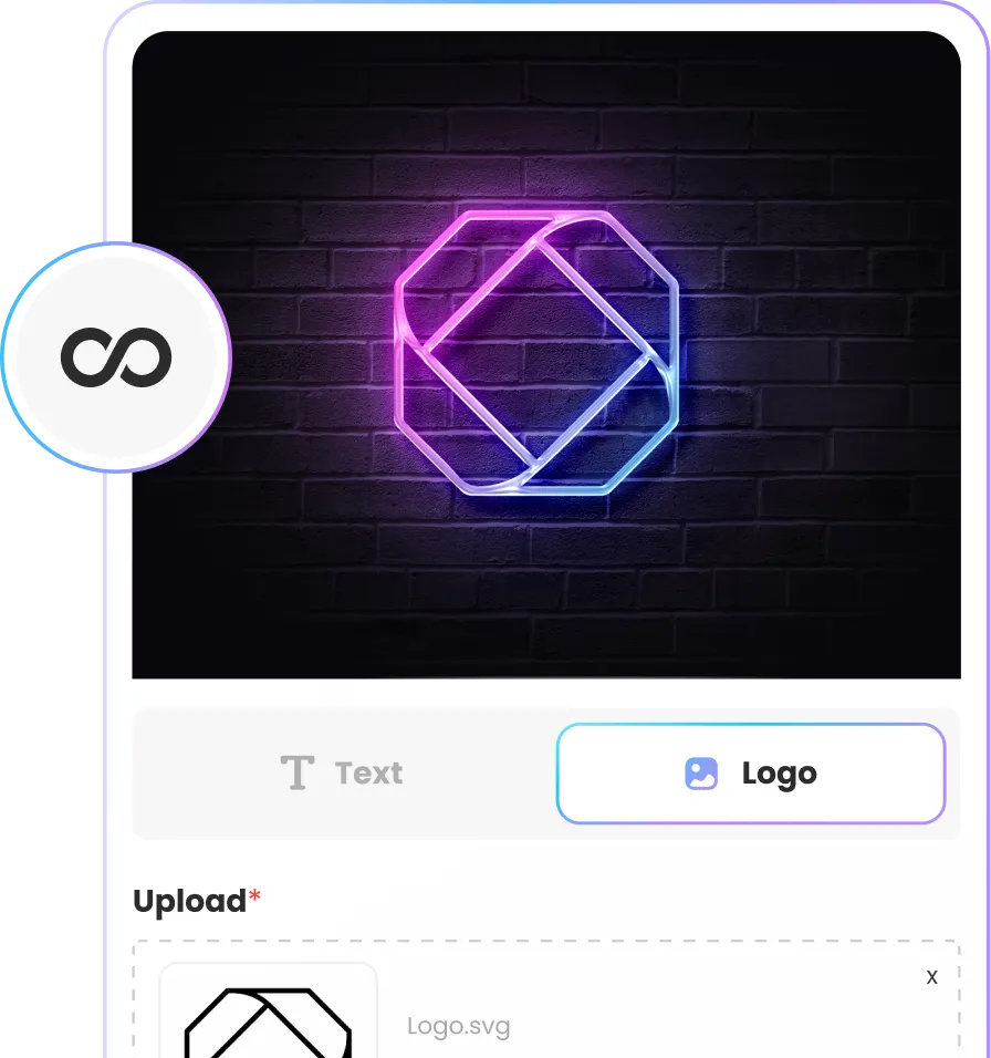 A logo upload in the customiser with an unlimited badge
