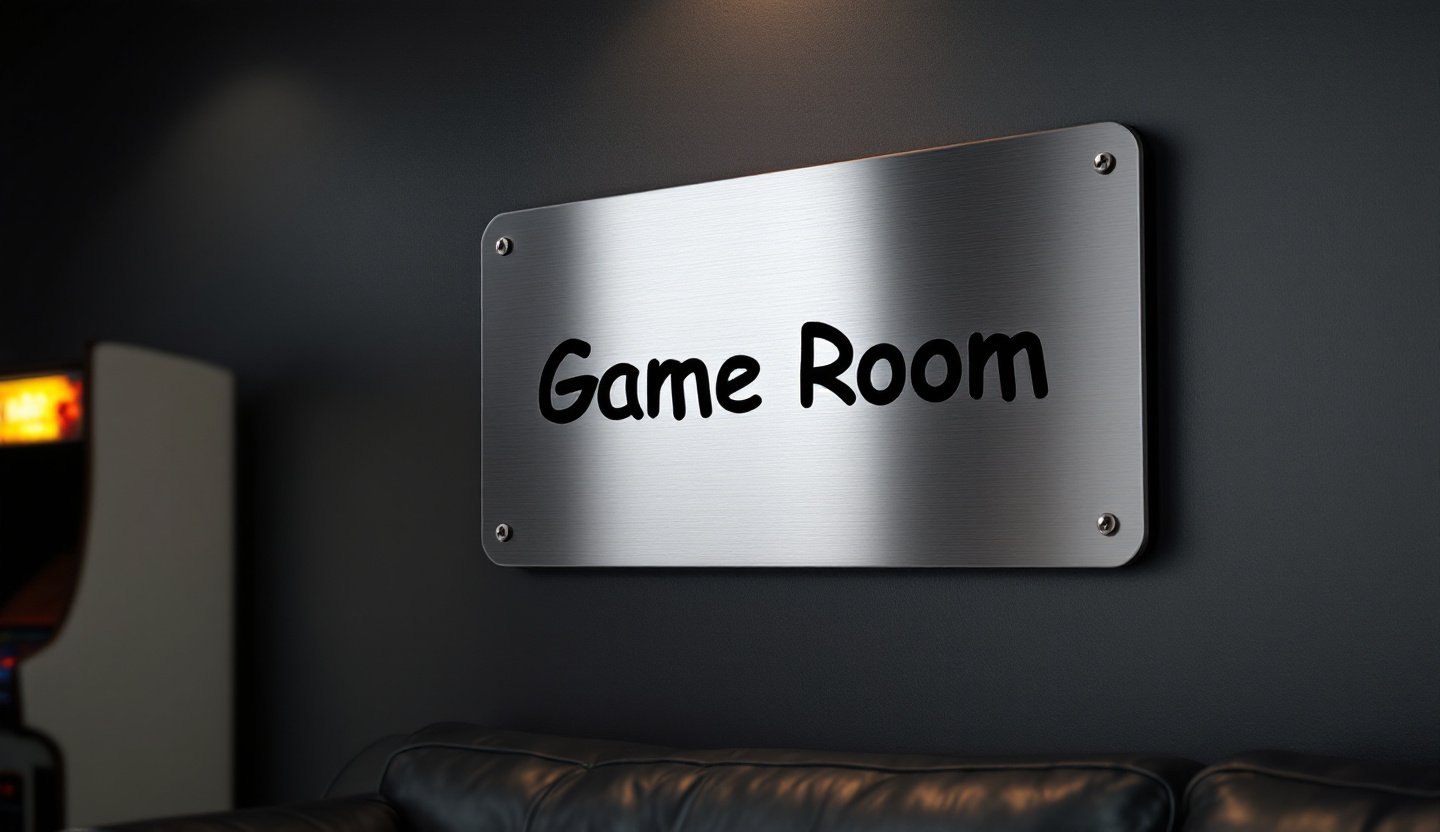 Aluminum Plate sign example for Game Room