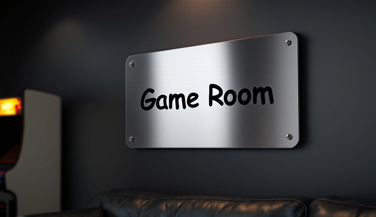 Aluminum Plate sign for Game Room