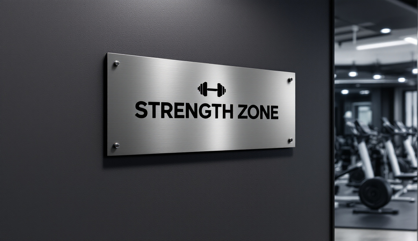 Aluminum Plate sign example for Gym