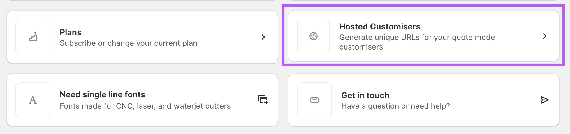 Hosted Customisers