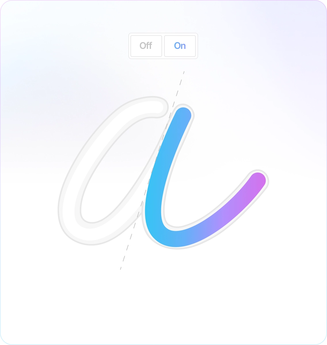 Sign Customiser neon tube colour selection with on/off preview toggle