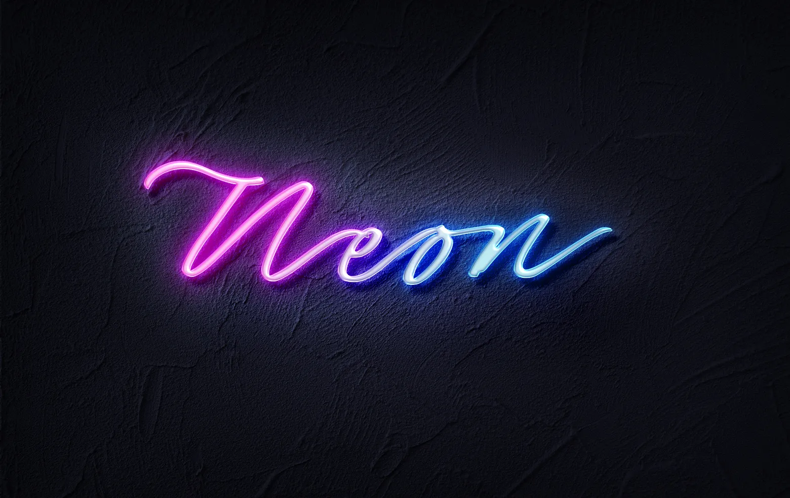A pink and blue neon sign that reads Neon