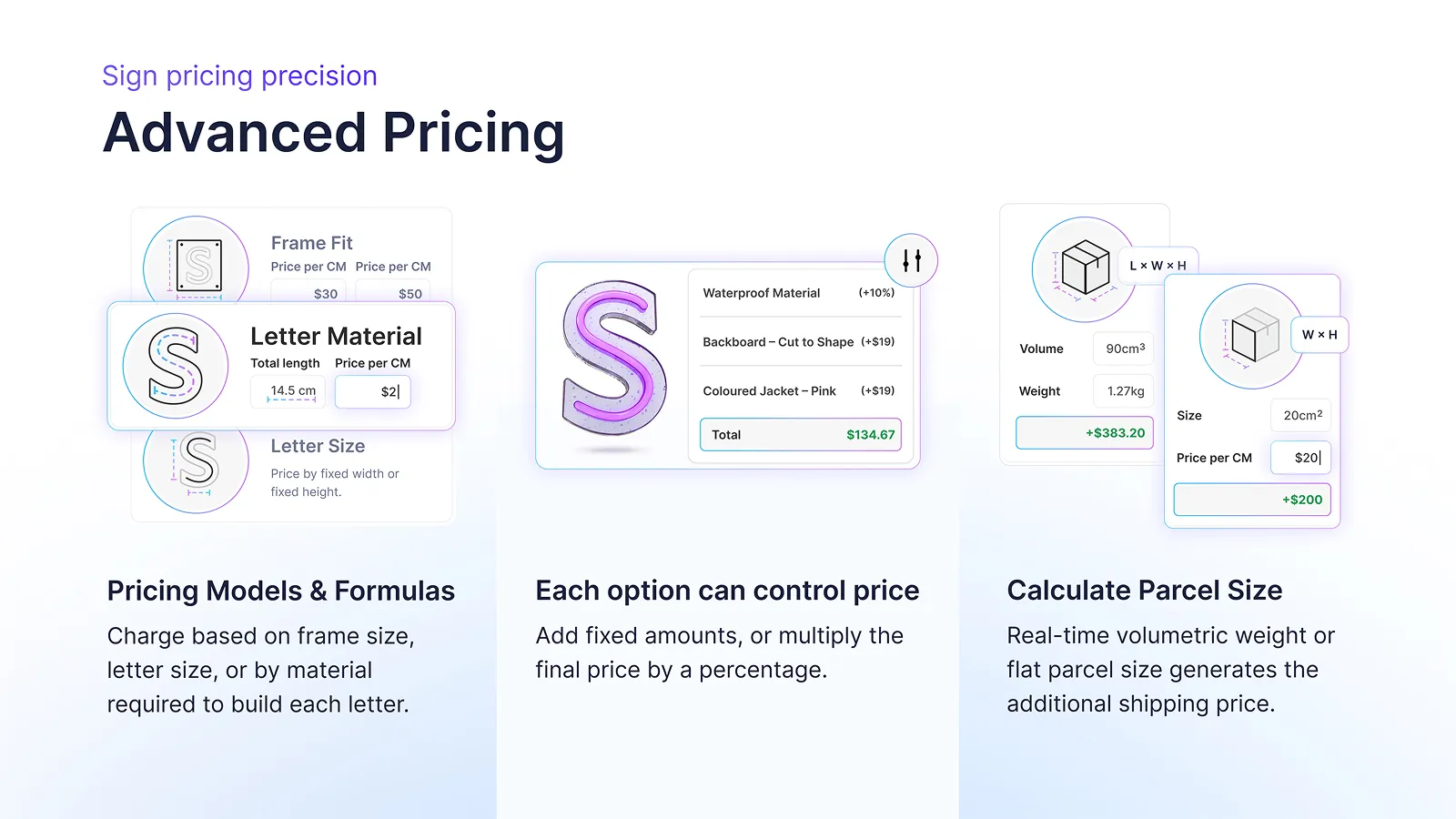 Advanced pricing banner