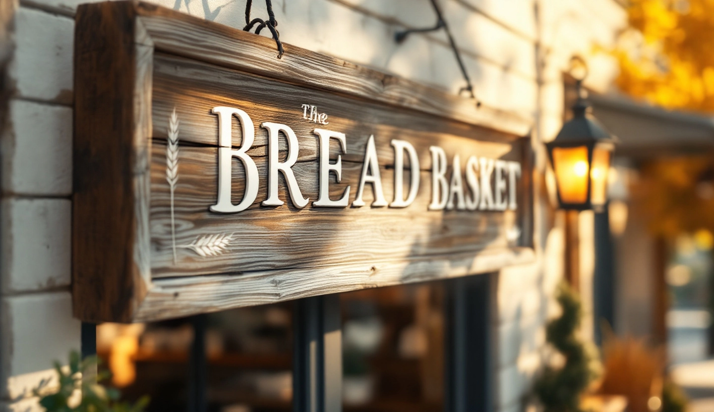 Wood sign for Storefront