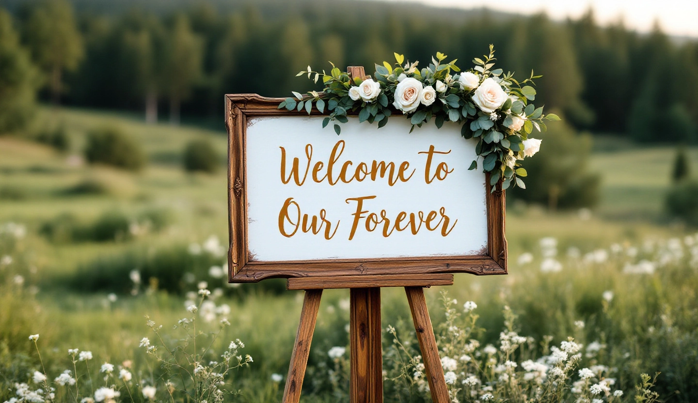 Wood sign for Wedding