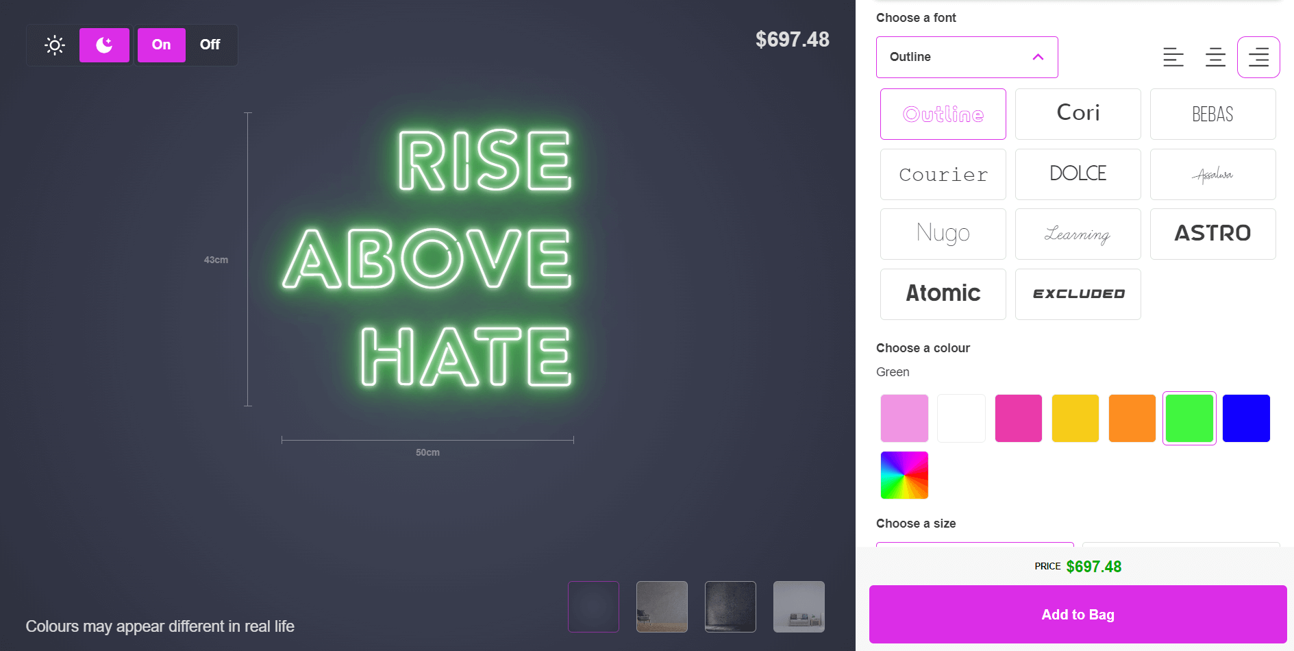 Neon Sign Customizer app Neon Sign Customizer app