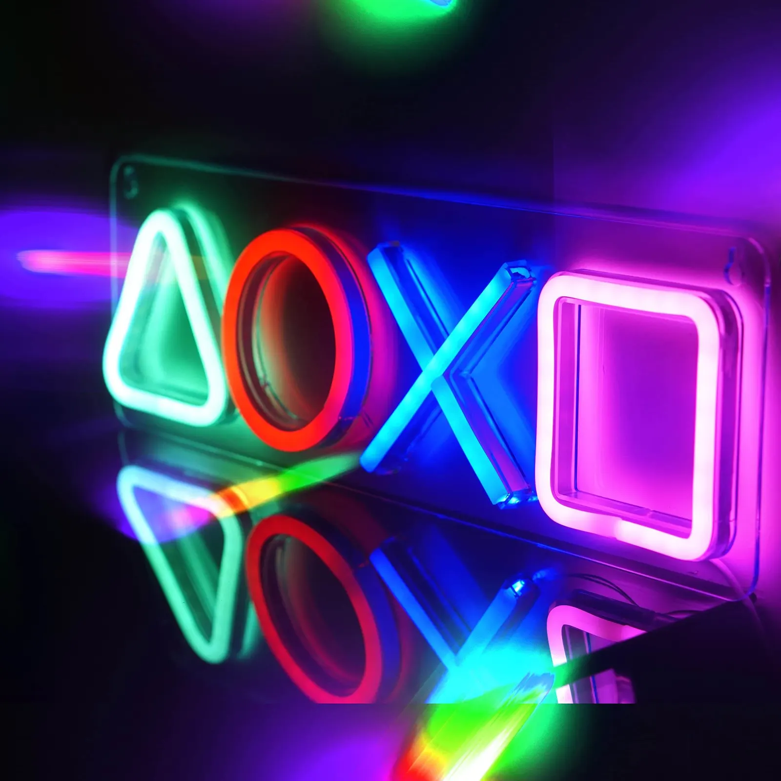 A neon sign bent into a star outline, one of the shape options alongside script text