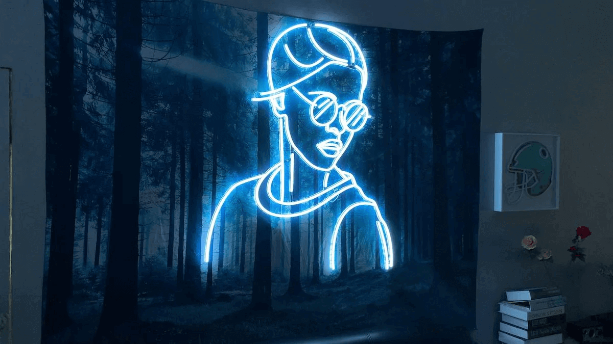 Electric blue neon sign: The real blue aesthetic symbol Electric blue neon sign: The real blue aesthetic symbol