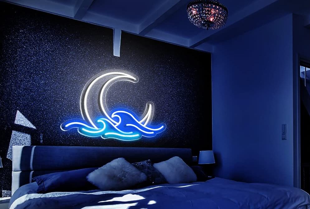 Electric blue neon signs in bedrooms Electric blue neon signs in bedrooms