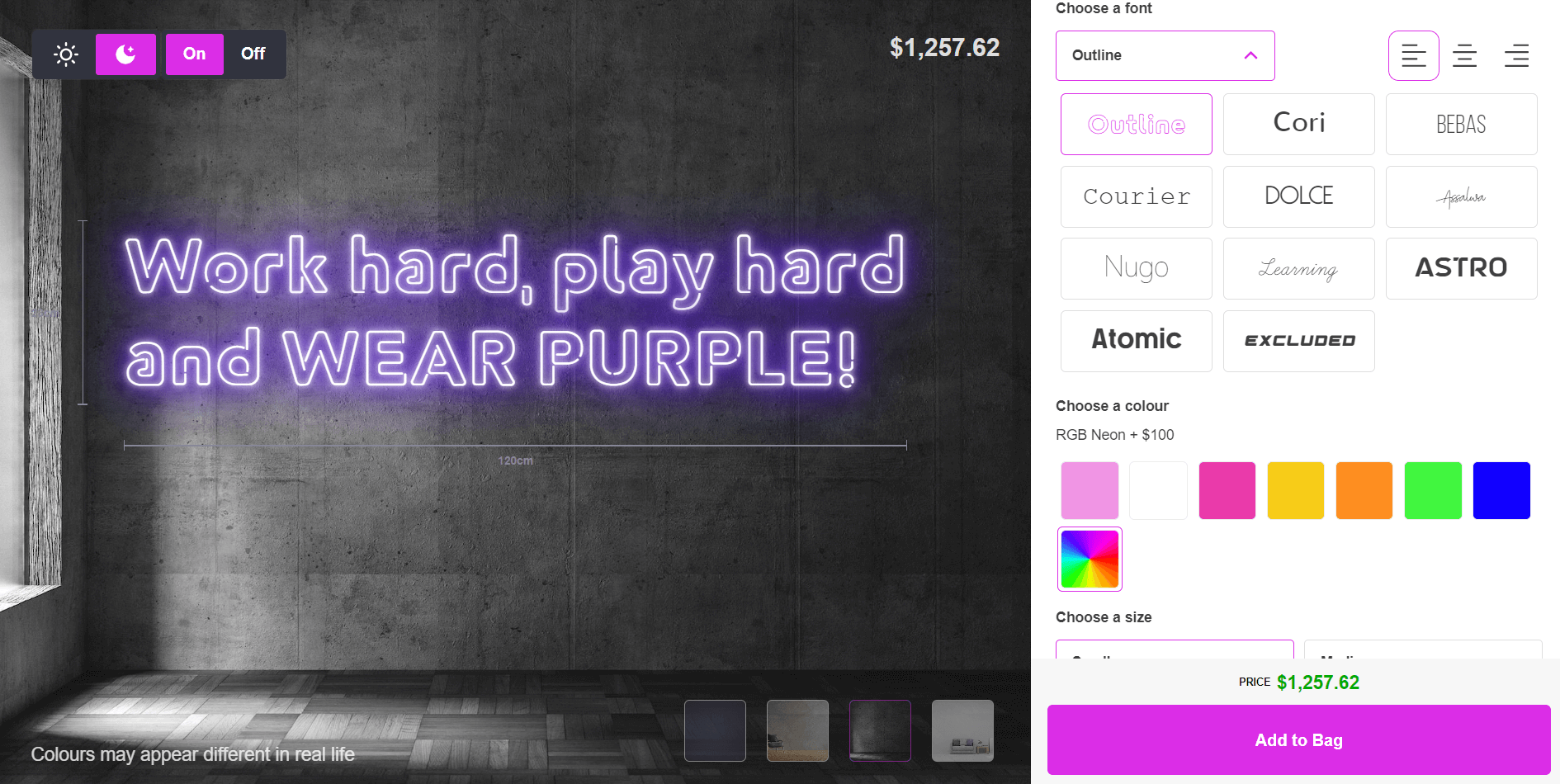 Customize purple neon signs Customize purple neon signs