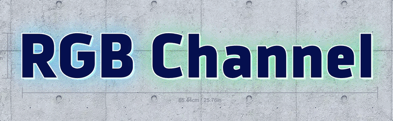 RGB colour option animating across a channel letter sign preview