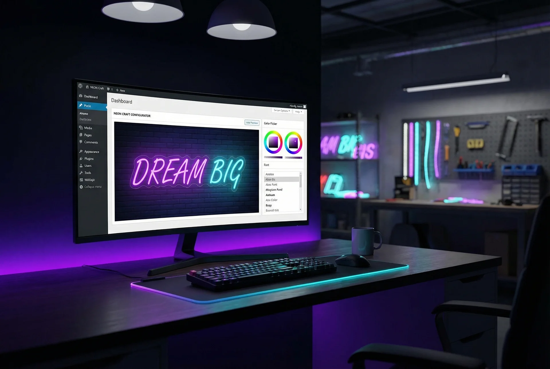 Sign Customiser product configurator embedded on a WooCommerce store product page