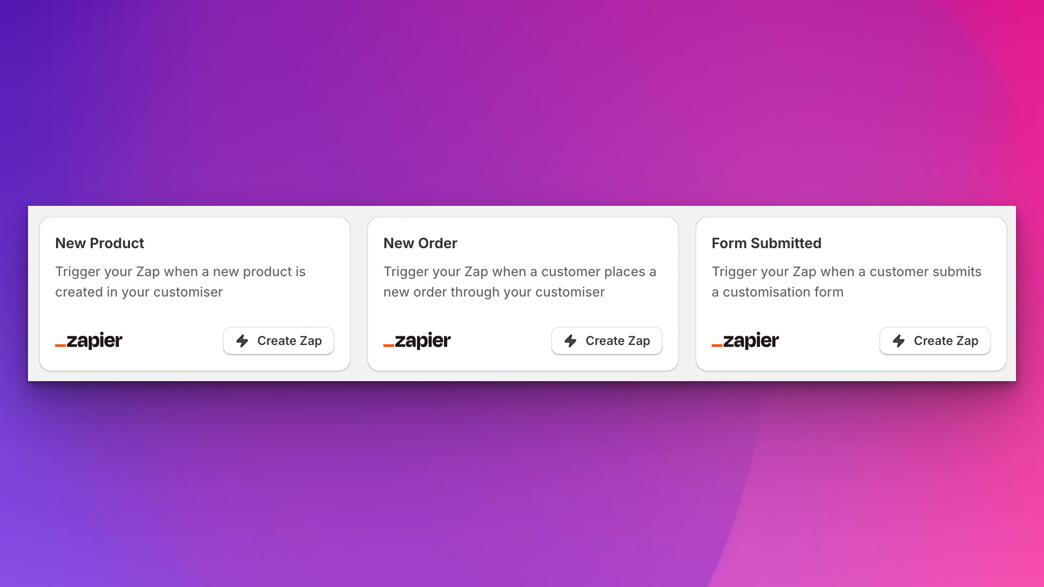 Zapier integration triggers